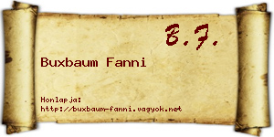 Buxbaum Fanni névjegykártya
